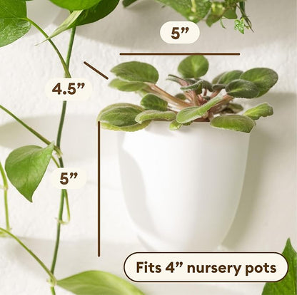 PlantPod Classic - Self-Watering Wall Planters (3, White) - Easy to Water and Install - Lightweight - Design Your Own Vertical Garden - Wall Planters for Indoor Plants
