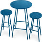 Best Choice Products 3-Piece Patio Dining Set, Bar Height, Outdoor Bistro Set, Outdoor Round Bar Table w/ 2 Bar Stools, Steel - Peacock Blue