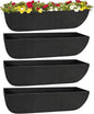 Riare 4 Pack 36 Inch Black Fabric Window Box Liners- Felt Square Trough Planter Basket Liners Replacement, Non-Woven Hanging Flower Plant Box Liner for Outdoor Plants Garden Fence- Avoid Birds Nesting