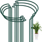 FEED GARDEN 6 Pack Plant Support Stakes, Peony Cages and Supports, Metal Garden Plant Stake(10" Wide x 16" High) Green Half Round Plant Support Rings for Outdoor Indoor Plants, Tomato, Hydrangea
