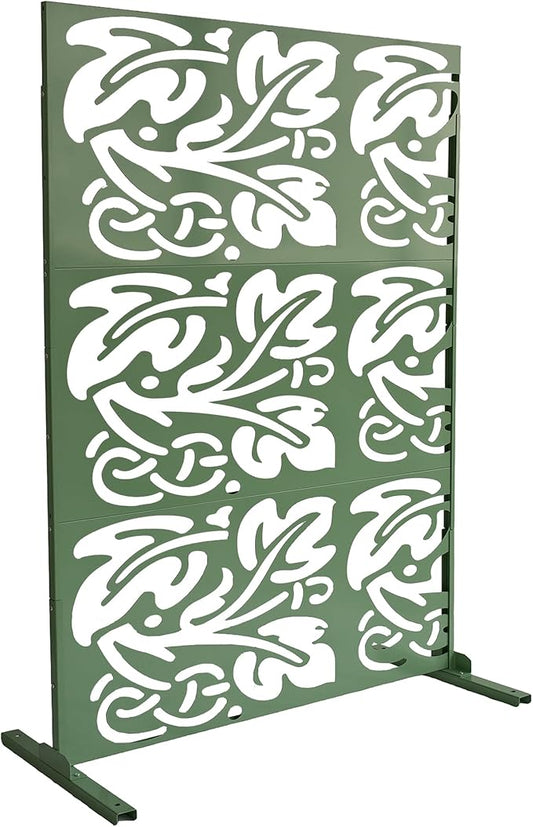 Oakland Living 6 ft. X 4 ft. Green Freestanding Metal Privacy Screen Room Divider