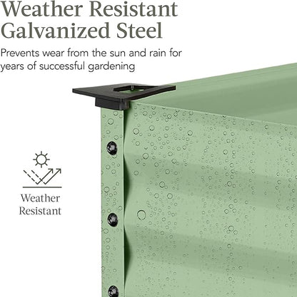 Best Choice Products 48x24x30in Galvanized Raised Garden Bed, Metal Elevated Planter Box, Vegetable Garden for Backyard, Patio, Balcony - Sage Green
