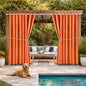 Outdoor Patio Curtain Waterproof Darkening Thermal Insulated Indoor Curtains for Bedroom, Porch, Living Room, Pergola, Cabana, W105 x L120 Extra Wide Room Divider, Orange, Set of 2 Panels