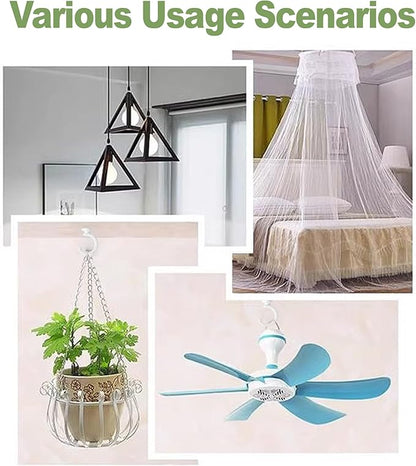 4pcs Ceiling Hooks for Hanging Plants,Hanging Lights Metal Small Hooks,Indoor Outdoor Wall Heavy Duty Plant Hanger Swag Hook