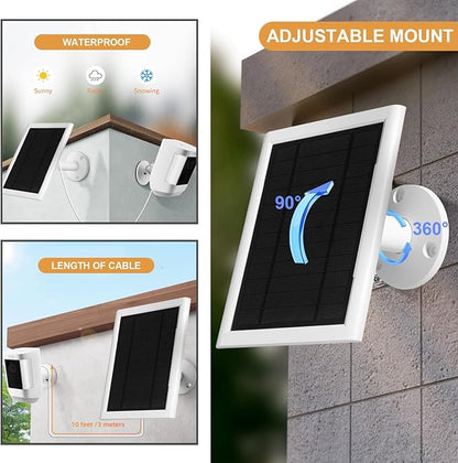 5W Solar Charger Compatible for Ring Camera with 10FT/3M Long Cable, Compatible with Ring Spotlight Cam Plus/Pro,Stick Up Cam/Pro,Spotlight Cam-3 Pack