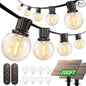 addlon 200FT(2 Pack*100FT) Solar String Lights Outdoor Waterproof with Remote, Dimmable Commercial Grade Solar Powered String Lights with 108 LED Bulbs, Hanging Light for Backyard Party Decor
