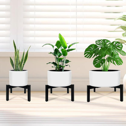 Heavy Duty Adjustable Metal Plant Stand for 10"-16" Plant Pot – Indoor & Outdoor (Black, 1 Pack)