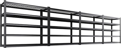 Set of 4 Garage Shelving-3500 lbs 5 Tier Storage Shelves,Adjustable Heavy Duty Metal Shelving Unit and Storage Large Wire Rack,Utility Steel Shelf for Warehouse Industrial Pantry Basement -72"x59"x20"