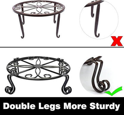 Black Plant Stand for Flower Pot Heavy Duty Potted Holder Indoor Outdoor Metal Rustproof Iron Garden Container Round Supports Rack for Planter Bronze, Pumpkin Stand Outdoor……