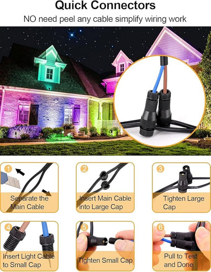 ZUCKEO 12W Color Changing Landscape Lights RGB Low Voltage Landscape Lighting Remote Control, Waterproof LED Outdoor Spotlight for Garden Pathway House Christmas Decor, 10 Pack with Connector