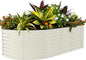 Garvee Galvanized Raised Garden Bed Outdoor, 8x4x2 ft Metal Planter Box for Flowers Herbs Vegetables, Rust-Resistant Raised Garden Beds for Gardening, Easy Assembly Outdoor Garden Box & Planters,Beige