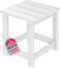 LZRS Adirondack Square Outdoor Side Table for Patio, Pool Composite Patio Table,HDPE End Tables for Backyard,Pool, Indoor Companion, Easy Maintenance & Weather Resistant(White)
