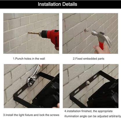 4Pack LED Flood Light Outdoor,150W LED Work Light 15500lm with 6FT US Plug,IP66 Waterproof Exterior Security Lights,6000K Daylight White Outside Floodlights Slim Design for Playground Yard