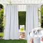 NICETOWN Outdoor Patio Curtain Waterproof with Self-Stick Tab Top for Patio, Room Darkening Outdoor Living Divider Vertical Drape Privacy Protect for Yard/Cabana, 1 Piece, W52 x L108, Greyish White
