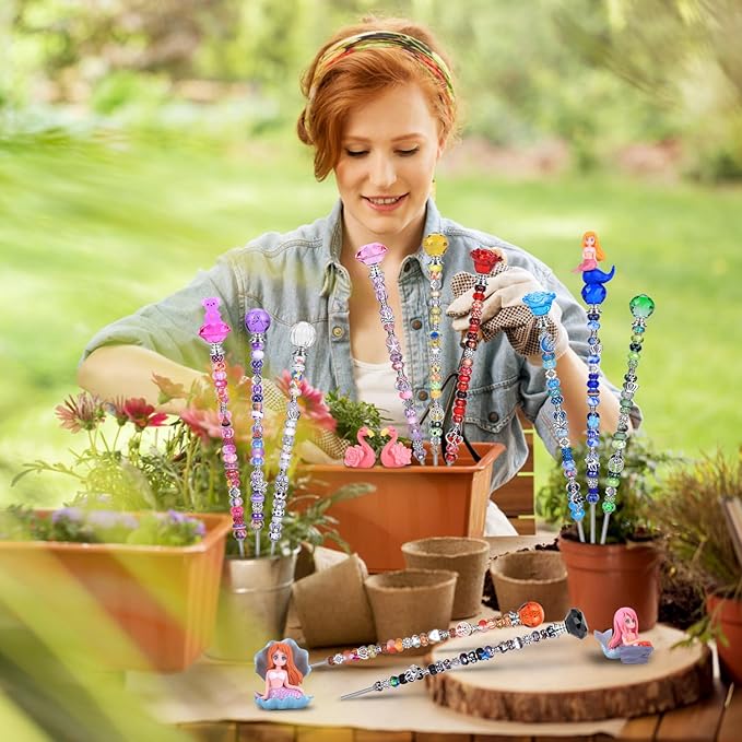 Decorative Garden Stakes, 158 Pieces DIY Fairy Wand Craft Kit