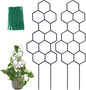 Small Trellis for Potted Plants, 15.94 inch Metal Plant Trellis for Climbing Plants Indoor Pot Honeycomb Shape Lattice for Ivy Vines Hoya Houseplants Flower 2 Pack