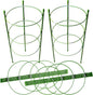 LEOBRO 4 PCS Plant Support Cages, Tomato Cages, Metal Garden Plant Support Ring, Plant Trellis, Plant Stakes for Tomato, Climbing Plant, Flower, Seedlings, 17.7" High, 7.1"/7.87"/8.66" Inner Diameter