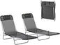 Outsunny 2 Piece Folding Chaise Lounge Chairs, Pool Sun Tanning Chairs with Reclining Back, Breathable Mesh Seat, Headrest for Beach, Yard, Patio, Black