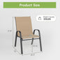 Patio Dining Chairs Set of 4 in Brown with Steel A-Frame