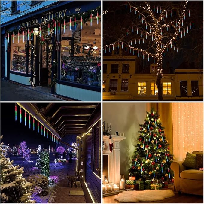 String Lights 32 Tubes 768 LEDs Multicolor Icicle Outdoor Lights