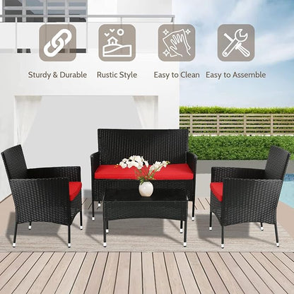 FDW Rattan Furniture Wicker Chair Patio Bristo Set - Image 4