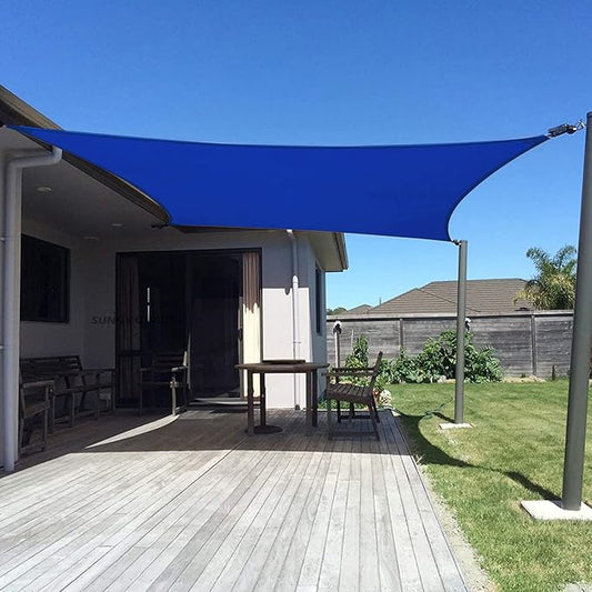 SUNNY GUARD Sun Shade Sail 8'x12' Rectangle Blue UV Block Sunshade for Backyard Yard Deck Patio Garden Outdoor Activities and Facility(We Make Custom Size)