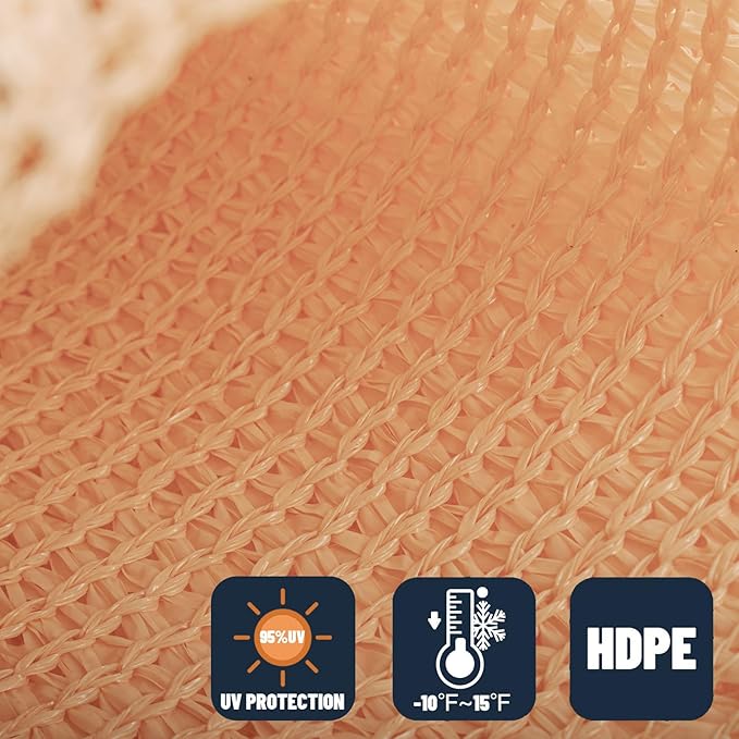 SUNNY GUARD Custom Size 6'x9' Peach Fuzz Sun Shade Sail Rectangle UV Block Shade for Backyard Yard Patio Deck Garden(Customized)