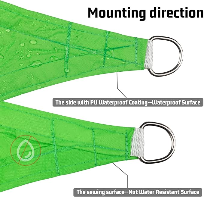 LOVE STORY Rectangle 6'x9' Waterproof Sun Shade Sail Canopy UV Block for Outdoor Patio Backyard Carport,Fruit Green(We Make Custom Size)