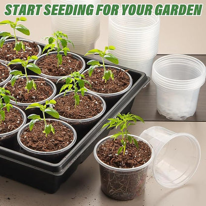 Clear Seedling pots 20 Pack 3.2 Inches Round for Seeds Starter Pots, Seeds Germination Transparent Clean Pots with Drainage Holes(Clear,20 Pcs, 3.14Inch)…
