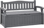 Flamaker 80 Gallon Storage Bench Outdoor Indoor, Durable All-Weather Seating with Hidden Storage, Lockable Deck Box for Garden, Patio, Poolside (Grey)