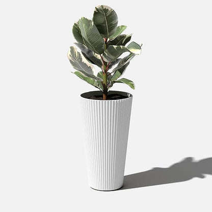Veradek Demi Series Tall Planter for Porch, Patio, Backyard | Durable Plastic-Concrete Material | Modern Décor for Tall Plants, Grasses