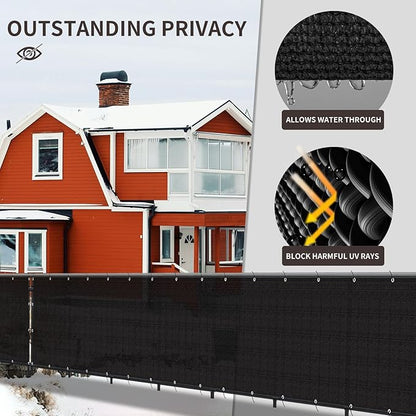 LOVE STORY Custom Size 3.3'x1' Black Balcony Privacy Screen,UV Block Privacy Fence Screen,90% Shield for Outdoor Pool Garden Apartment Railing