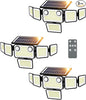 6000LM Solar Lights Outdoor Waterproof, 6 Heads Solar Flood Lights Outdoor with 2 Motion Sensor, 310 LED Motion Light with Remote Control for Yard Outside House Patio 3 Pack