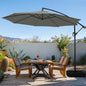 wikiwiki 10ft Patio Umbrella with Base Included, Outdoor Offset Cantilever Umbrella with Sandbag Base for Backyard, Garden and Pool, Easy to Tilt and Crank, Dark Gray