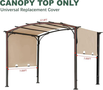 85''x 208'' Universal Doubleton Steel Pergola Replacement Cover for Pergola L-PG080PST, (Light Beige)