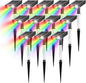 Color Changing Solar Spot Lights Outdoor with PC Light Guide Column, 8 Lighting Modes Christmas Landscape Spotlights, IP65 Waterproof RGB Solar Spotlights for Garden Yard Tree Pathway, 12Pack