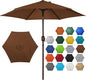 Blissun 7.5 ft Patio Umbrella, Yard Umbrella, Outdoor Market Umbrella with Push Button Tilt Crank, Brown