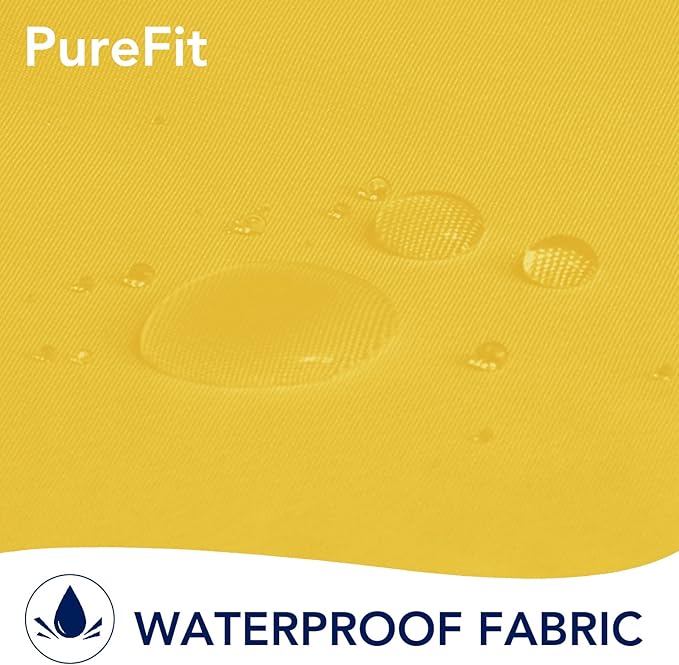 PureFit Outdoor Curtains for Patio Waterproof Weatherproof, UV Resistant Outside Curtains for Gazebo, Front Porch, Pergola, Sun Blocking Privacy Curtain, 52W x 84L inch, 1 Panel, Yellow