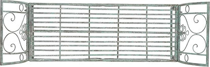 SAFAVIEH Outdoor Collection Adina Victorian Antique Dark Green Wrought Iron 51-inch Wide Garden Bench