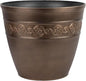 Classic Home and Garden Corinthian Resin Planter Pot - Outdoor & Indoor Plant Pot - Round Planter for Plants & Flowers (8" Oil Rubbed Bronze, Pack of 1)