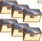 Peasur Solar Lights Outdoor Motion Sensor Waterproof, 6Pack 140LED Brown Solar Powered Fence Light, 3 Modes Security Wall Lights for Garden Yard Outside(Warm White)