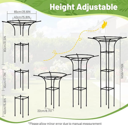 Garden Trellis for Climbing Plants Outdoor, 65 Inch Mushroom Top Trellis for Climbing Plants, Plant Trellis Support for Potted Plants Climbing Vine Rose Clematis Vegetable Trellis, 1 Pack (2)