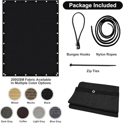Artpuch 90% Sun Shade Cloth, 10 x 14 FT Pergola Shade Cover Canopy with Grommets, Sun Screen Fabric Tarp for Patio, Outdoor, Garden, Backyard, Black