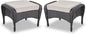 Belord Outdoor Ottomans for Patio Foot Rest - 25 Inch PE Wicker Foot Stool Set of 2 with Removable Cushions for Patio Furniture Sets,All Weather Rattan Ottoman for Balcony Deck Backyard Black
