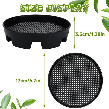 UPINS 6 Pcs Invisible Self Watering Planter, 6.7 Inches Insert Auto Plant Waterer Hanging Basket Planter Watering Devices Plastic Soil Water Retaining Drip Pan Saucer for Window Box Basket