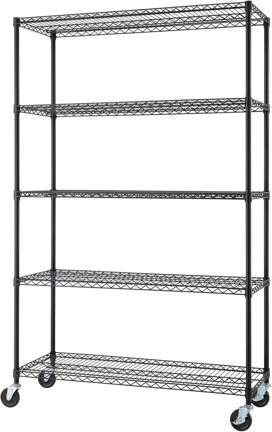 TRINITY 5-Tier Outdoor Wire Shelving Rack, 48in. x 18in. x 72in., Model# NTBTGBK-0975