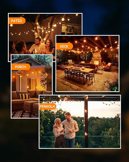 String Lights 150 FT Warm White LED, 75 Shatterproof Bulbs, Waterproof