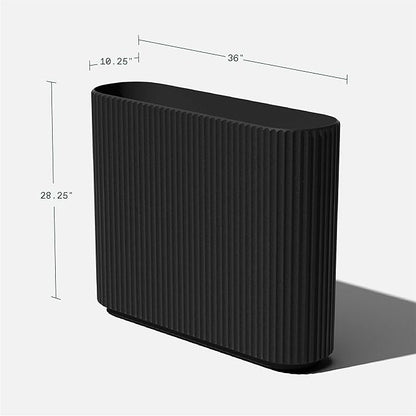 Veradek Demi Series Span Planter for Front Porch, Patio, Backyard | Durable Plastic-Stone Composite Material | Modern Décor for Shrubs, Flowers