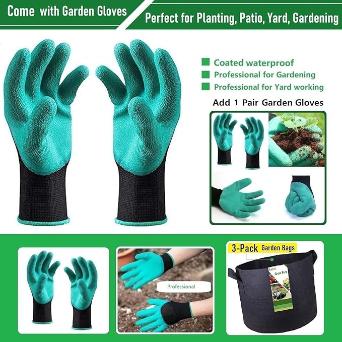 3-Pack 75 Gallon Thickened Plant Grow Bags Large (34x20 in) Heavy Duty Garden Bag Fabric Plant Pots for Tomato,Potato Planter,Herbs Veggies Planting,Flower Pots,Barrel Planter,Leaf Bag,Yard Waste Bags