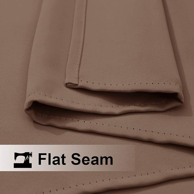 NICETOWN Curtain for Bedroom Blackout, Grommet Room Darkning Thermal Insulated Keep Warm in Winter & Cool in Summer Outdoor/Indoor Drape for Living Room/Yard, Tan, 1 Panel, W84 by L108